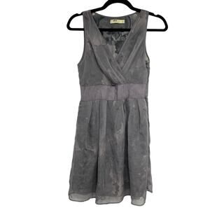 Pins & Needles Uo Y2K Grey Fit & Flare Mini Dress Sleeveless Womens 4 Pleated